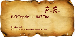 Püspök Réka névjegykártya